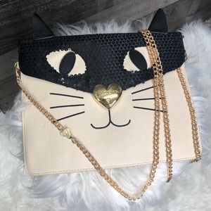 Betsey Johnson Cat Sequin Handbag